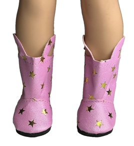 Pink Star Rain Boots Fits 14.5" Wellie Wisher American Girl Doll Shoes0