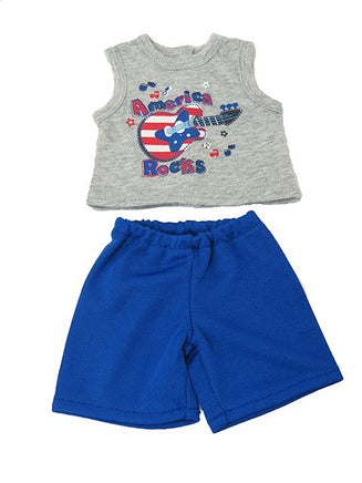 America Rocks Guitar Short Set Fits 18" American Girl Boy Doll Clothing1