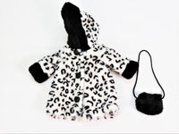 Black And White Leopard Print Coat Purse Fits 18" American Girl Doll Clothing1