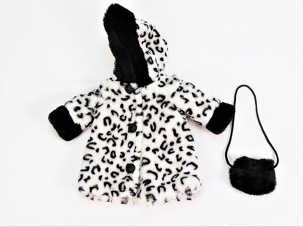 Black And White Leopard Print Coat Purse Fits 18" American Girl Doll Clothing1