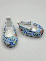 Blue Floral Slip On Shoes Fits 14.5" Wellie Wisher American Girl Doll Shoes3