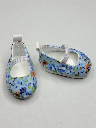 Blue Floral Slip On Shoes Fits 14.5" Wellie Wisher American Girl Doll Shoes3