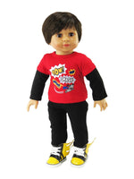 Super Hero 3pc Outfit Shoes Fits 18" American Boy Girl Doll Clothing0