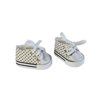 White Sneakers With Black Polka Dots Fits 18" American Girl Doll Clothes Shoes1