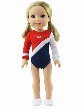 Team USA Gymnastics Leotard Fits 14.5" Wellie Wisher American Girl Doll Clothing0