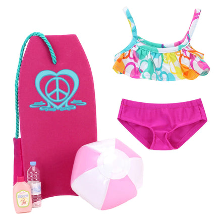 Ruffle Bikini Boogie Board Ball Water Lotion Fits 18" American Girl Doll Clothes1