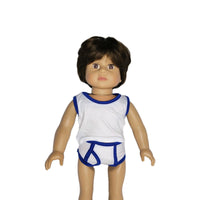 Blue And White Tank & Underwear Set Fits 18" American Boy Girl Doll Clothes1
