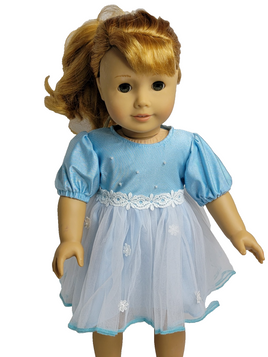 Blue Daisy Dress Fits 18" American Girl Doll Clothing0