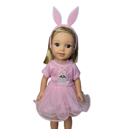 Polka Dot Bunny Tutu Dress Fits 14.5" Wellie Wisher American Girl Doll Clothing2