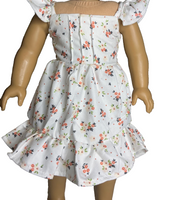 White Summer Dress With Pink Flowers Fits 18" American Girl Doll Clothing2