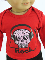 Skull Vest 3 pc Outfit Fits 18" American Boy Girl Doll Clothing2