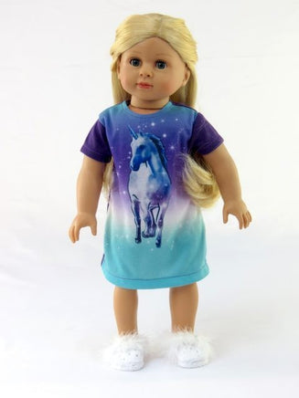 Purple Unicorn Nightgown Fits 18" American Girl Doll Clothing2