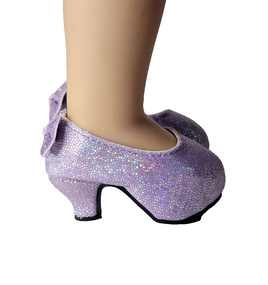 Lavender Back Bow High Heels Fits 14.5" Wellie Wisher American Girl Doll Shoes0