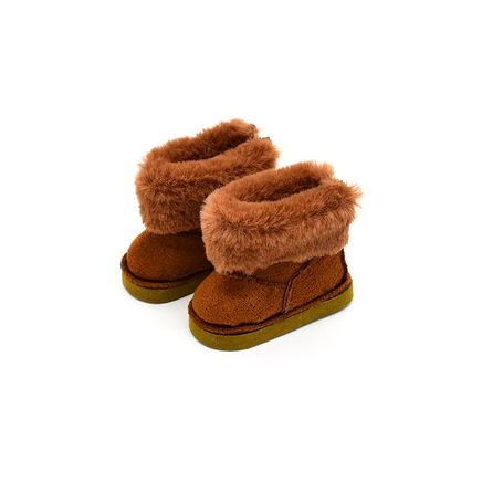 Brown Fur Trim Boots 5*2.5 cm Fits BJD Dolls0