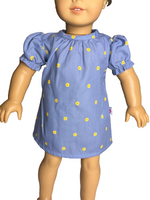 Blue Flowers Dress And Headband Fits 18" American Girl Doll Clothing1