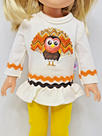 Fall Turkey Pant Set Fits 14.5" Wellie Wisher American Girl Doll Clothing1