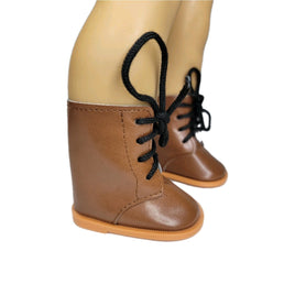 Brown High Top Boots Fits 18" American Boy Girl Doll Clothes Shoes0