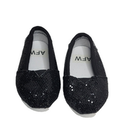 Black Glitter Slip On Shoes Fits 18" American Girl Doll Clothing Shoes1