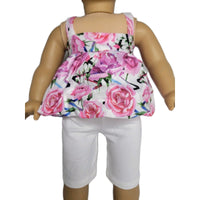 Pink Rose Capri Pant Set Fits 18" American Girl Doll Clothes2