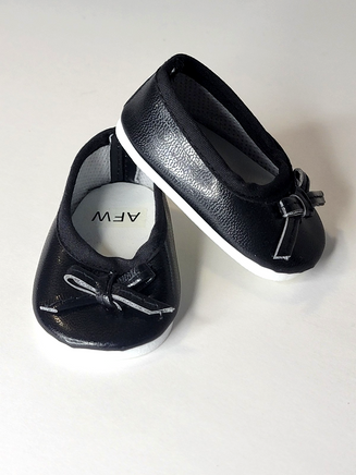 Black Ballet Bow Flats Fits 18" American Girl Doll Clothing Shoes0