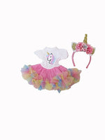 Rainbow Unicorn Dress  Fits 14.5" Wellie Wisher American Girl Doll Clothing1