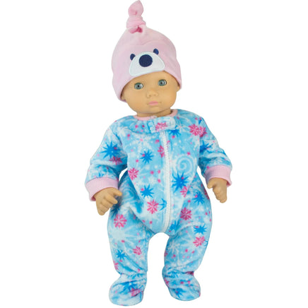 Winter Fleece Pajamas & Hat Fits 15" Bitty Baby American Girl Doll Clothing0