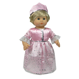 Pink Princess Dress & Crown Fits 15" Bitty Baby American Girl Doll Clothing0