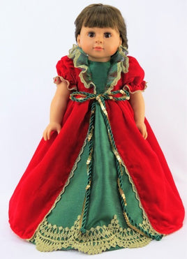 Red And Green Victorian Dress Fits 18" American Girl Doll Clothing0