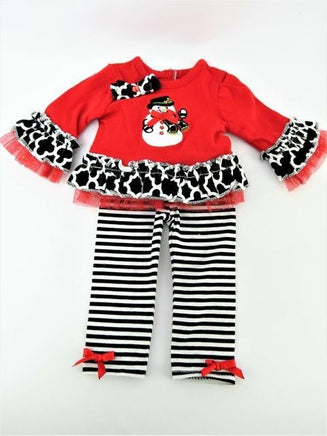 Red Black White Snowman Pant Set Fits 18" American Girl Doll Clothing1