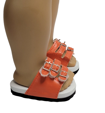 Orange Buckle Sandals Fits 18" American Girl Doll Clothing Shoes0
