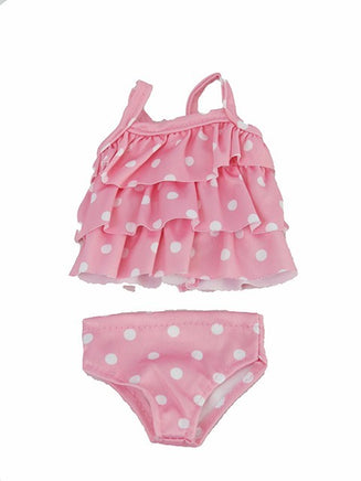 Pink Polka Dot Ruffle Swimsuit Fits 14.5" Wellie Wisher American Girl Clothing2