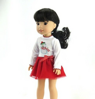 Snowman Dress Fits 14.5" Wellie Wisher American Girl Doll Clothing0