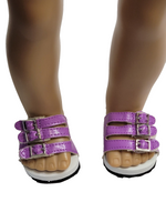 Purple Buckle Sandals Fits 18" American Girl Doll Clothing Shoes1