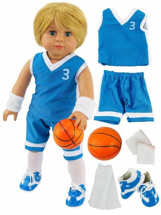 Blue Basketball Outfit Shoes Fits 18" American Boy Girl Doll Clothing0