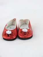 Red Rhinestone Bow Flats Fits 14.5" Wellie Wisher American Girl Doll Shoes1