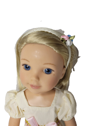 Ivory Victorian Gown Headband Fit 14.5" Wellie Wisher American Girl Doll Clothes2