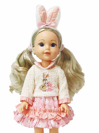 Bunnies Sweater and Dress Fits 14.5" Wellie Wisher American Girl Doll Clothing0