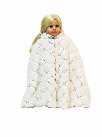 White Fur Cape With Silver Sequins Fits 18" American Girl Doll Clothing0