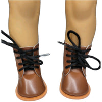 Brown High Top Boots Fits 18" American Boy Girl Doll Clothes Shoes1