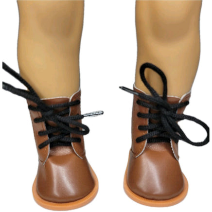 Brown High Top Boots Fits 18" American Boy Girl Doll Clothes Shoes1