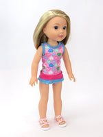 Colorful heart  Swimsuit Fits 14.5" Wellie Wisher American Girl Doll Clothing2
