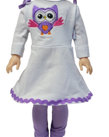 Purple Owl Pant Set Fits 14.5" Wellie Wisher American Girl Doll Clothing1