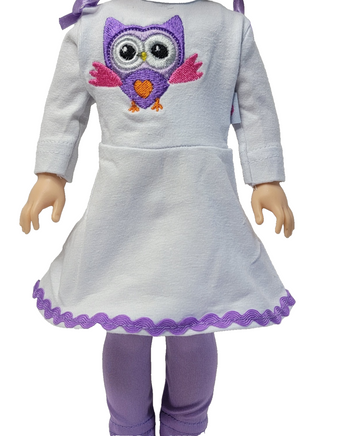 Purple Owl Pant Set Fits 14.5" Wellie Wisher American Girl Doll Clothing1