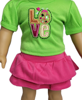 Neon Love Skirt Set Fits 18" American Girl Doll Clothing1