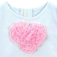 Ruffle Heart Tulle Dress Headband Fits 15" Bitty Baby American Girl Doll Clothes3