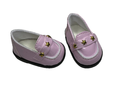 Light Pink Star Loafers Fits 14.5" Wellie Wisher American Girl Doll Shoes3