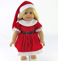 Red Santa Christmas Dress Hat Fits 18" American Girl Doll1