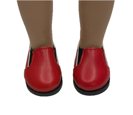 Red Slip On Shoes Fits 14.5" Wellie Wisher American Girl Doll Shoes1