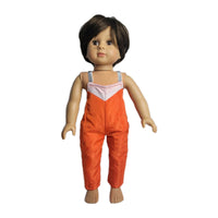 Orange And White Snowsuit Coat & Snow Pants Fits 18" American Girl Doll Clothes2