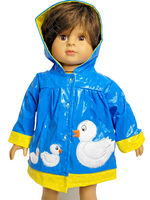 Blue Ducky Raincoat Fits 18" American Girl Doll Clothing2